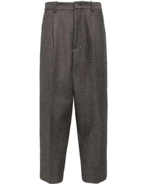 Helmut Lang Cropped Zoot Trousers - Grey