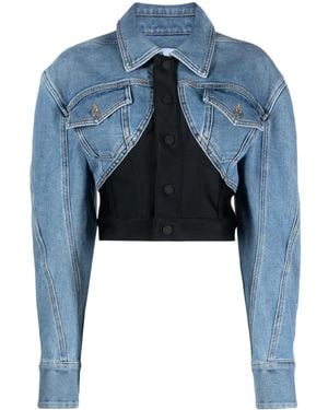 Mugler Jeansjacke Mit Einsätzen - Blau