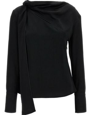 Givenchy Bow-Detail Draped Blouse - Black