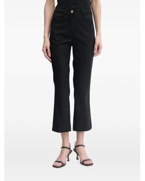Benetton Cropped Flared Trousers - Black