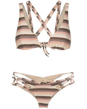 Amir Slama Gestreifter Bikini - Natur
