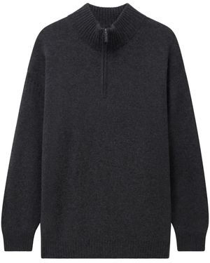 Pringle of Scotland Zip Cashmere Sweater - Blue