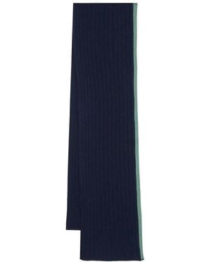 Dell'Oglio Cashmere Ribbed Knit Scarf - Blue
