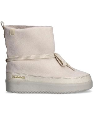 Napapijri Logo-Debossed Boots - Natural