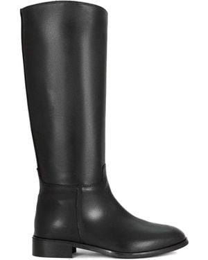 Julie Dee 25Mm Zip Leather Sole Boots - Black