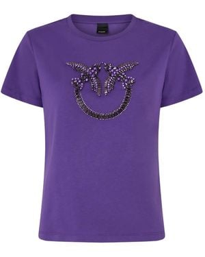 Pinko ビーズディテール Tシャツ - パープル