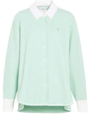 Barrie Striped Button-Down Shirt - Green