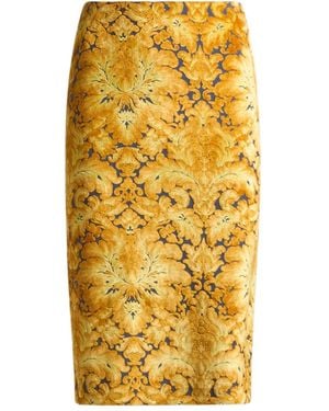 Etro Chenille Jacquard Midi Skirt - Yellow