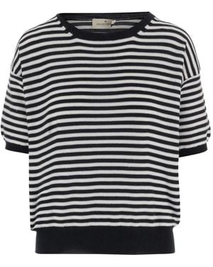 Bruno Manetti Striped-Pattern Crew-Neck Jumper - Black