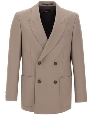 BOSS Double-Breasted Micro-Twill Blazer - Grey