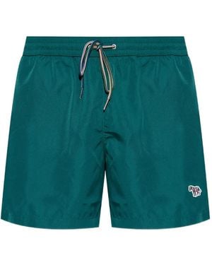 Paul Smith Zebra-Motif Swim Shorts - Green
