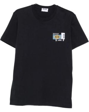 Moschino Logo-Patch T-Shirt - Black