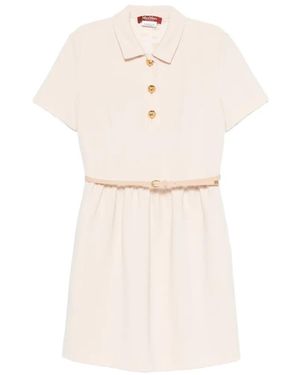 Max Mara Belted Button-Front Mini Dress - White