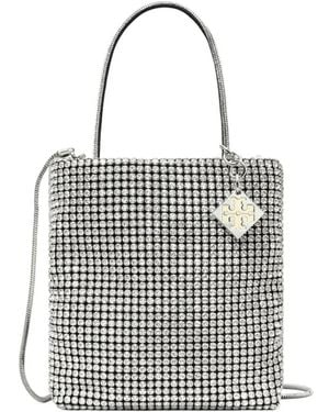 【TORY BURCH 】ナイトアウル クリスタル装飾 ミニトートバッグ Night Owl Crystal-Embellished Mini Tote: Women's Handbags