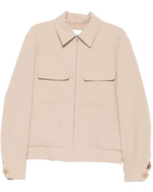 Sandro Seersucker-Effect Zip-Up Jacket - Natural