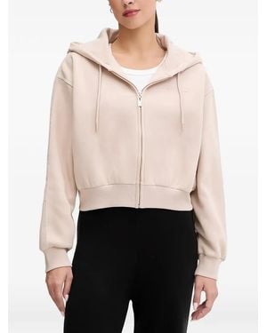 Guess Logo Zip-Up Hoodie - Natural