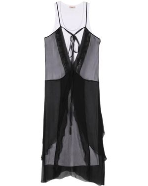 N°21 Layered Silk Midi Dress - Black