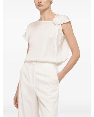 Nissa Floral-Detail Top - White
