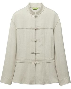 Shanghai Tang Veste Lacée À Fermeture Grenouille - White