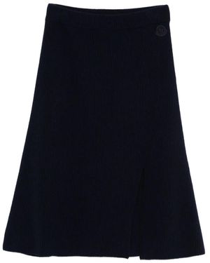 Moncler Ribbed-Knit Midi Skirt - Blue