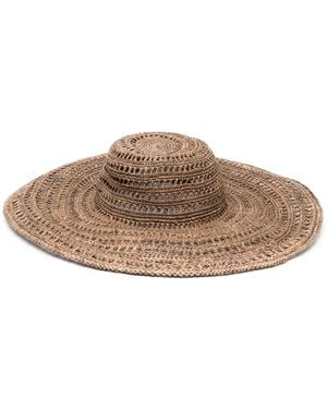 IBELIV Raffia Woven Sun Hat - Brown