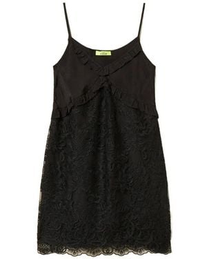 Twinset X Myfo Ruffled Lace Short Dress - Black