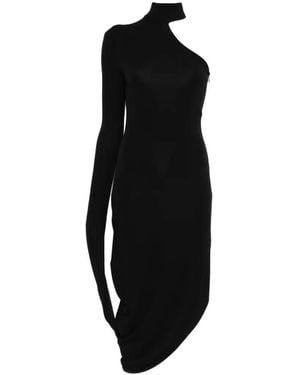 Alexander Wang Asymmetric Draped Midi Dress - Black