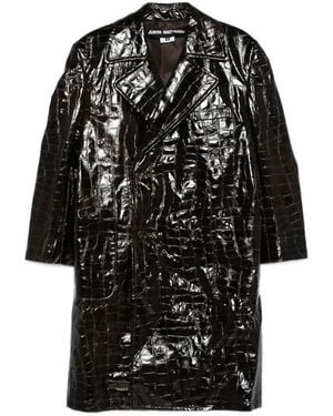 Junya Watanabe Abrigo Con Efecto De Piel De Cocodrilo - Negro