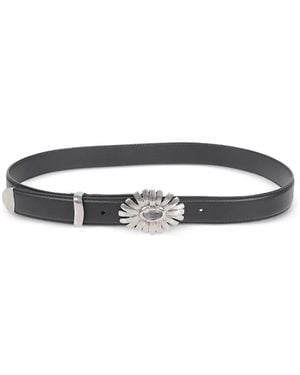 Ermanno Scervino Flower Buckle Belt - White