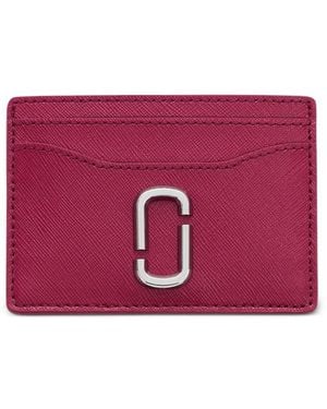 Marc Jacobs Logo-Plaque Leather Card Holder - Purple