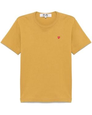 COMME DES GARÇONS PLAY Logo-Patch Short-Sleeve T-Shirt - Yellow