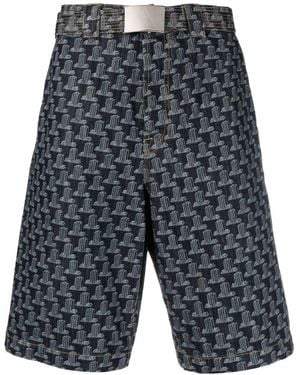 Lanvin Geometric-Print Bermuda Shorts - Blue