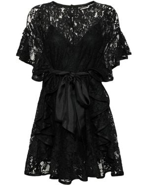 Zimmermann Crush Lace Frill Tunic Skirt - Black