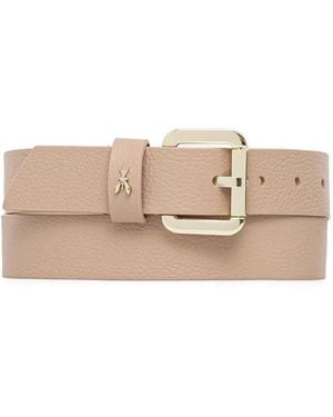 Patrizia Pepe Logo-Detail Buckle Belt - Natural