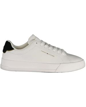 Tommy Hilfiger Logo-Print Lace-Up Sneakers - White