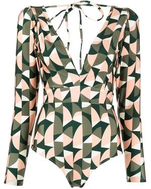 PATBO Plitka Long-Sleeve One-Piece - Green