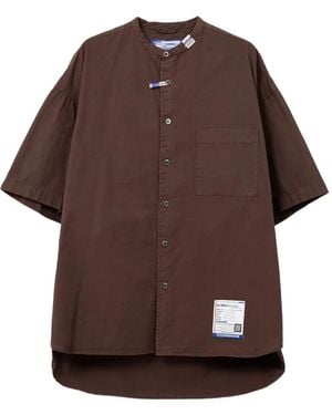 in・stru(men-tal) Half-Sleeve Button Shirt - Brown
