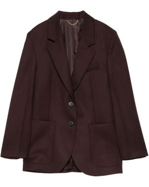 Victoria Beckham Single-Breasted Peak-Lapels Blazer - Brown