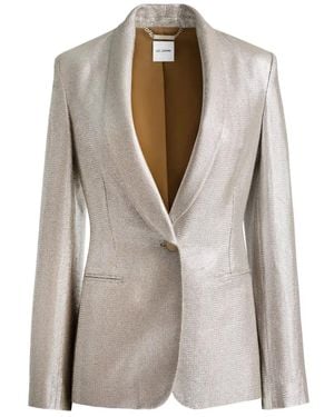 St. John Lame Suiting Blazer - Natural