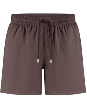 Fedeli Madeira Drawstring Fish-Clip Swim Shorts - Purple