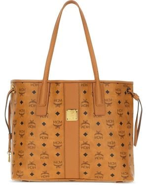 MCM Sac Cabas À Logo - Marron