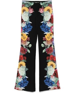 Alice + Olivia Pantalon À Fleurs - Bleu