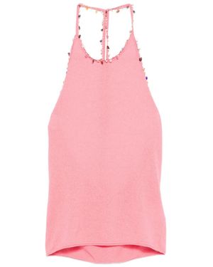 Christopher Esber Beaded Halterneck Top - Pink