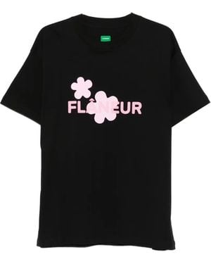 flâneur Organic Flower T-Shirt - Black