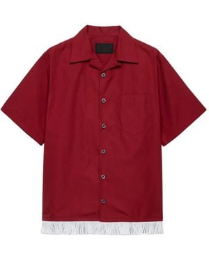 Prada Patch-Pocket Short-Sleeve Shirt - Red
