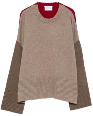 Be You Colour-Block Ribbed-Trim Sweater - Brown