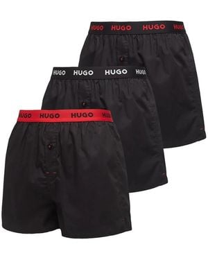 HUGO Lot De Caleçons Tissés À Bande À Logo À La Taille - Black