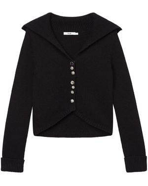 B+ AB Wide-Lapel Cardigan - Black