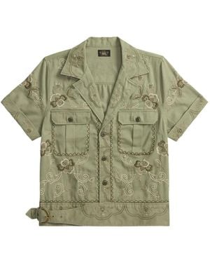 RRL Embroidered Buckled Shirt - Green
