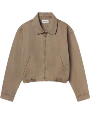Agolde Nile Elasticated-Hem Denim Jacket - Natural